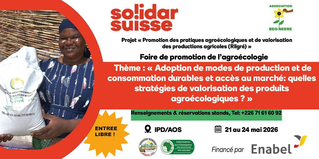 Une foire de promotion des produits agroécologiques au Burkina Faso : Inscription ouverte jusqu'au 18 mai